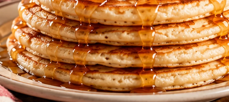 Bordes dorados de un pancake