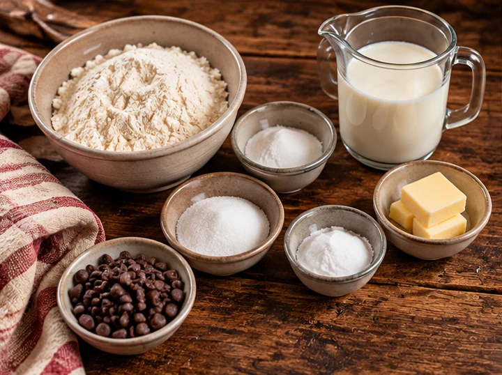 Ingredientes organizados en el mostrador